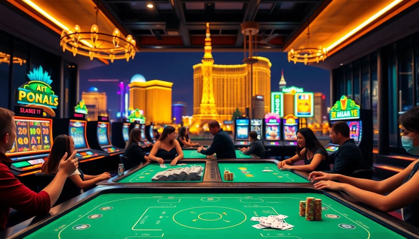 Experience the excitement of Online casino Uk as players engage in virtual gaming with animated games.