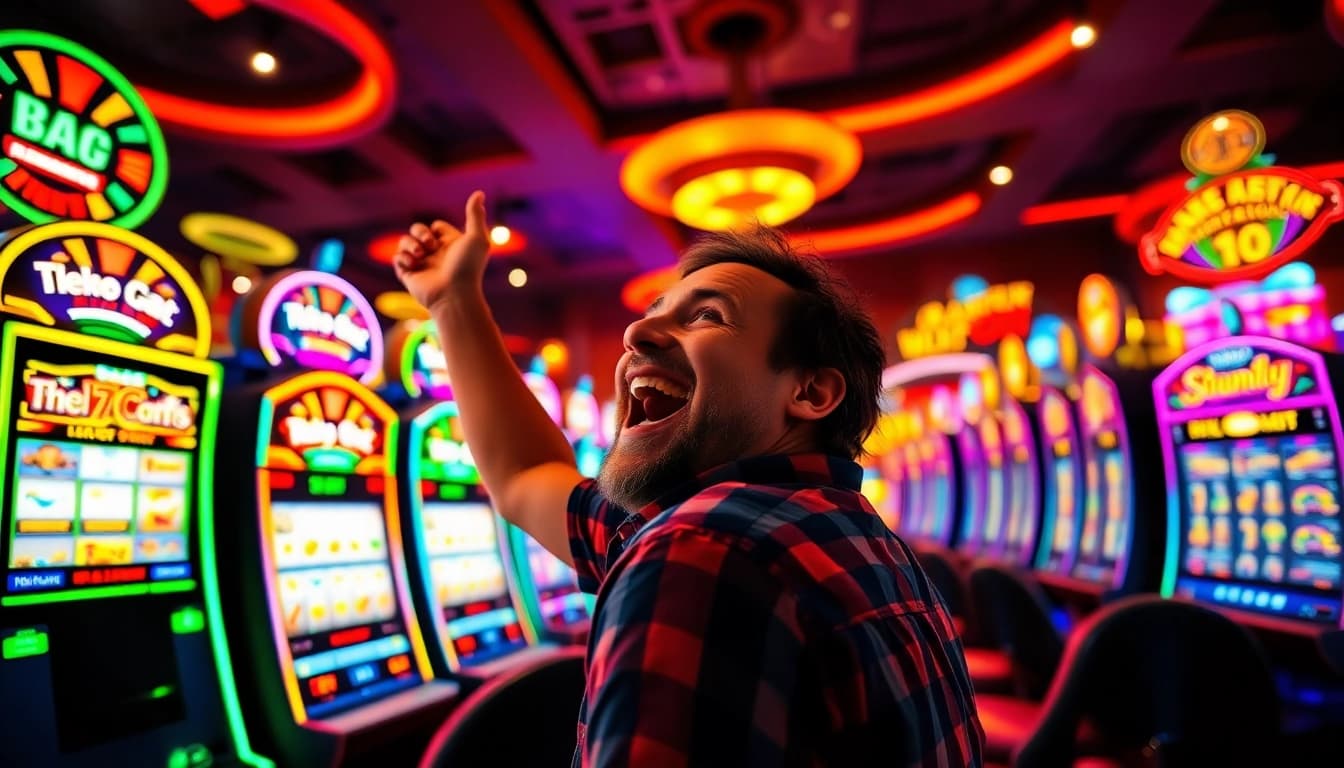 Menangkan slot gacor dengan suasana kasino yang ramai dan mesin slot berwarna.