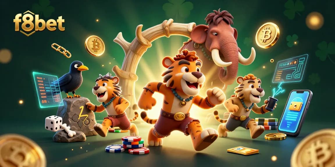 Experience thrilling moments at f8bet, where caveman and sabertooth tiger team up in a prehistoric casino.