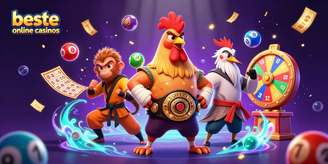 Experience thrilling gaming at beste online casinos with vibrant lottery elements and dynamic characters!