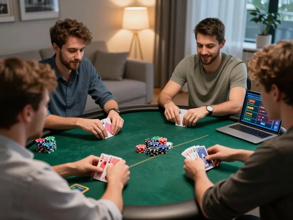 Players strategizing and winning at online poker on DH88, showcasing an engaging gaming atmosphere.