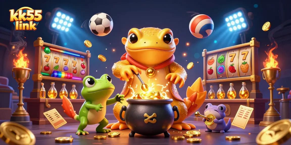 Experience the magic of kk55 link with a golden alchemist and exciting gambling elements.