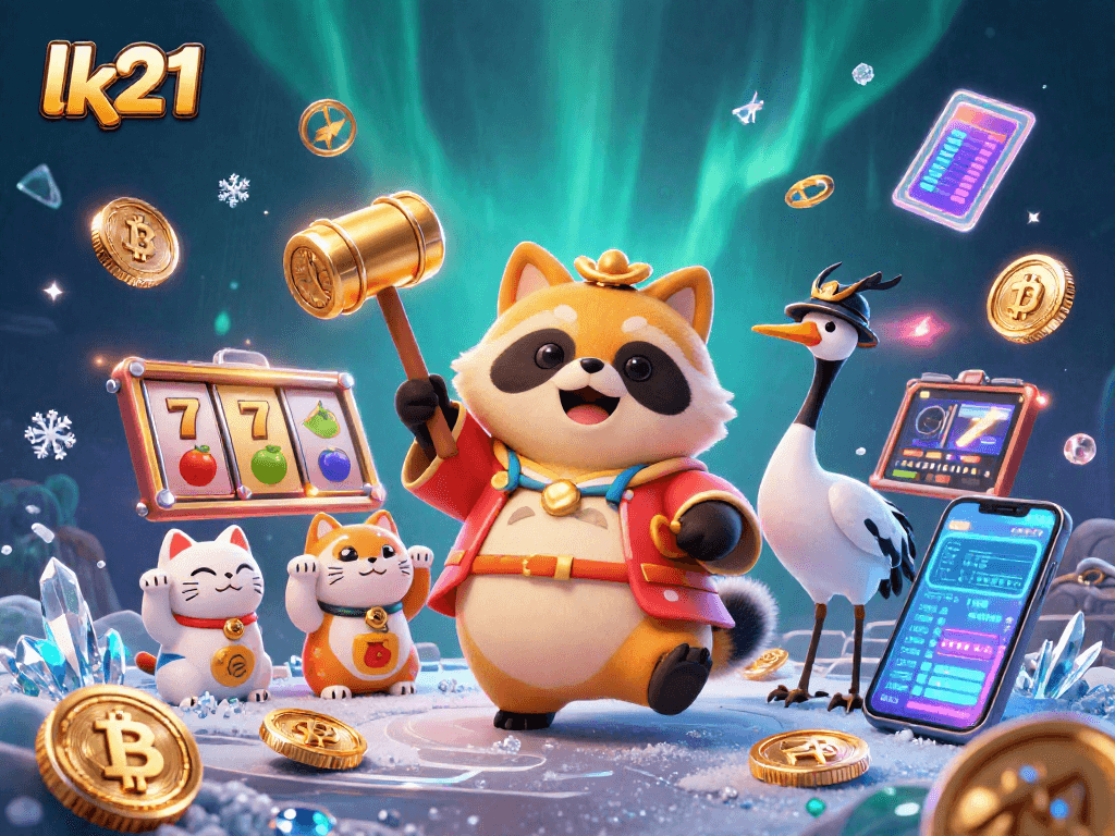 Spin the jackpot slots with lk21 as the cheerful tanuki and friends bring festive luck and excitement.