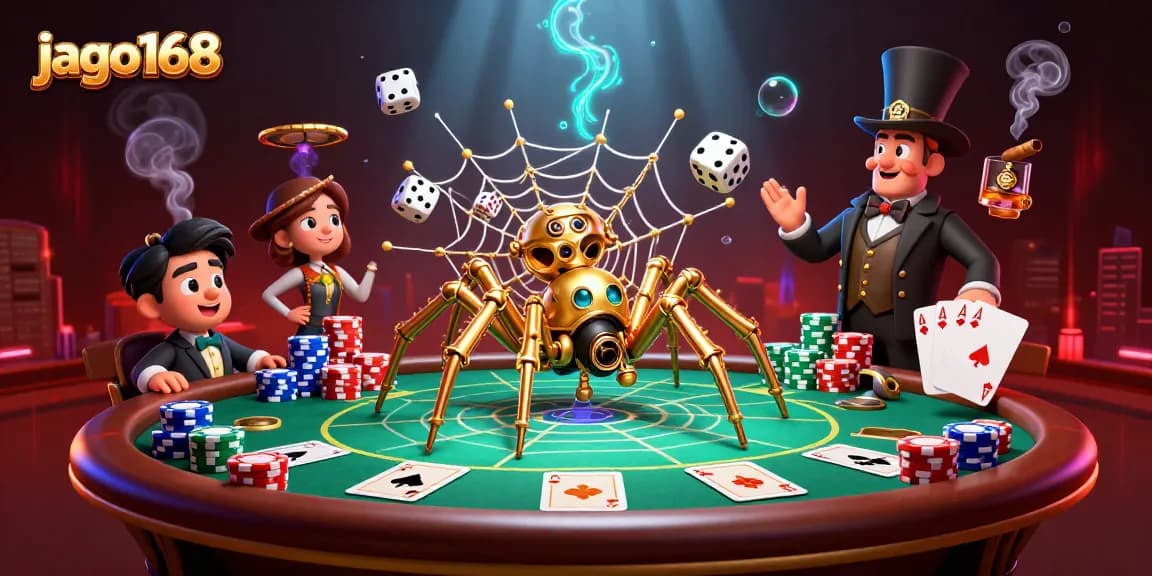 Experience thrilling gameplay with jago168 in this vibrant 3D gambling scene showcasing an exciting poker ambiance.