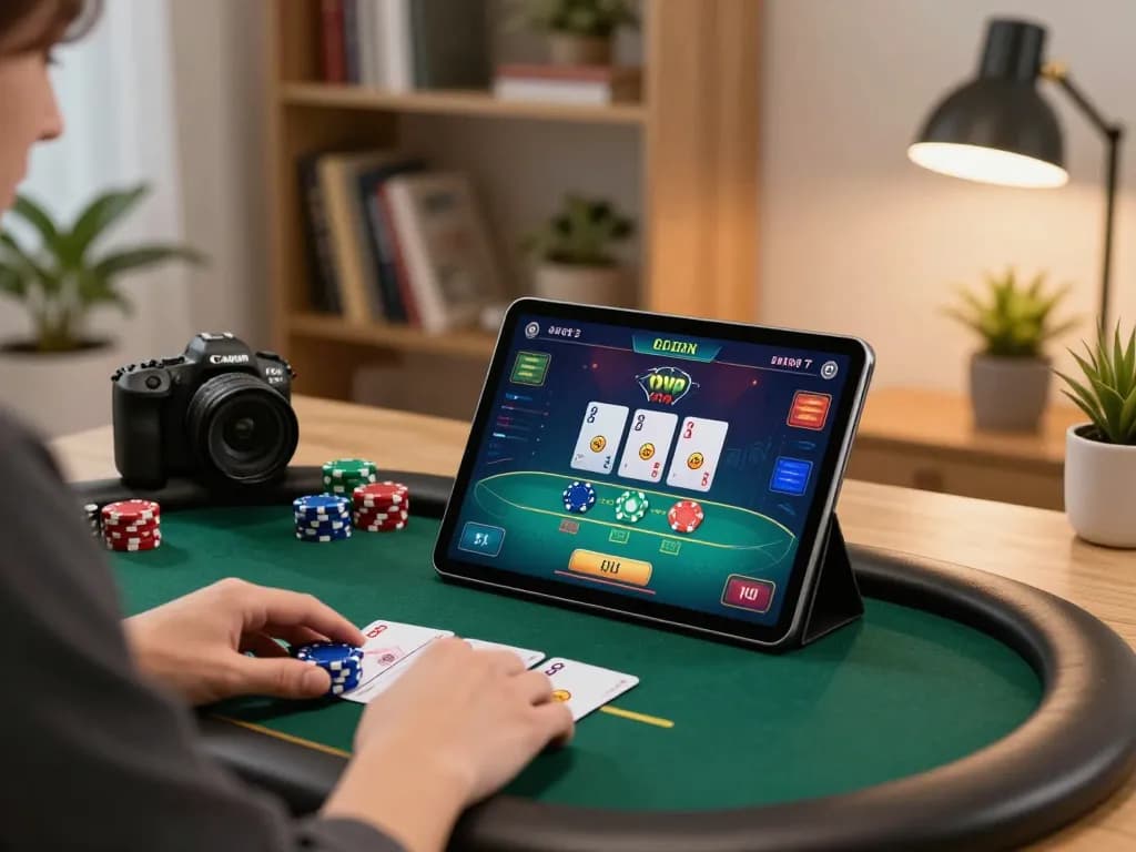 Engaging in live poker on a tablet, highlighting cloud-africa's online gaming strategies