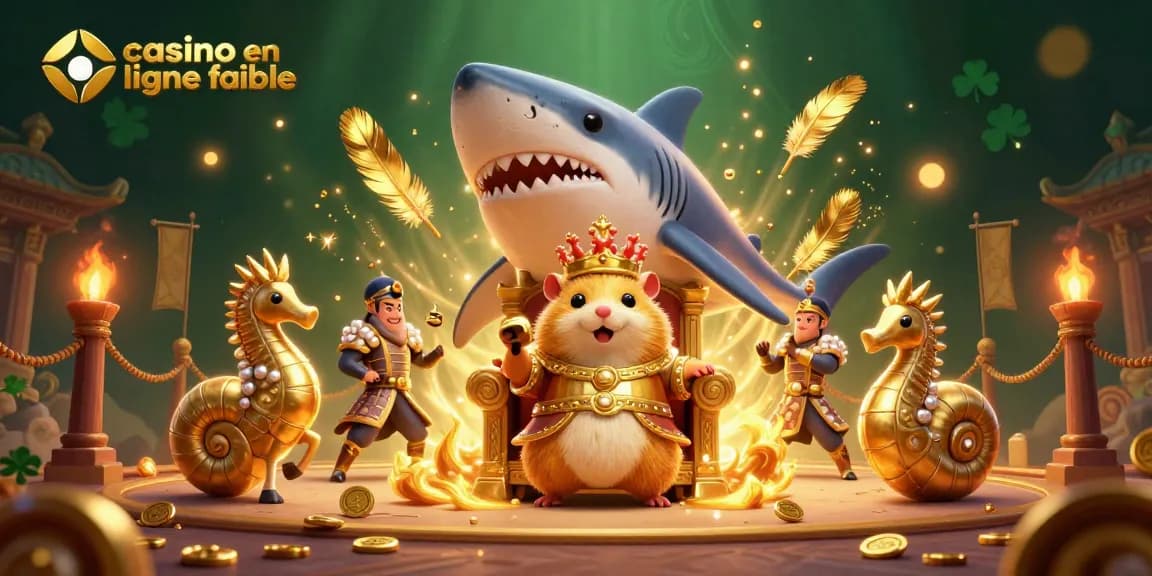Rejoignez l'excitation du casino en ligne fiable avec un roi hamster et des éléments de jeu qui brillent.