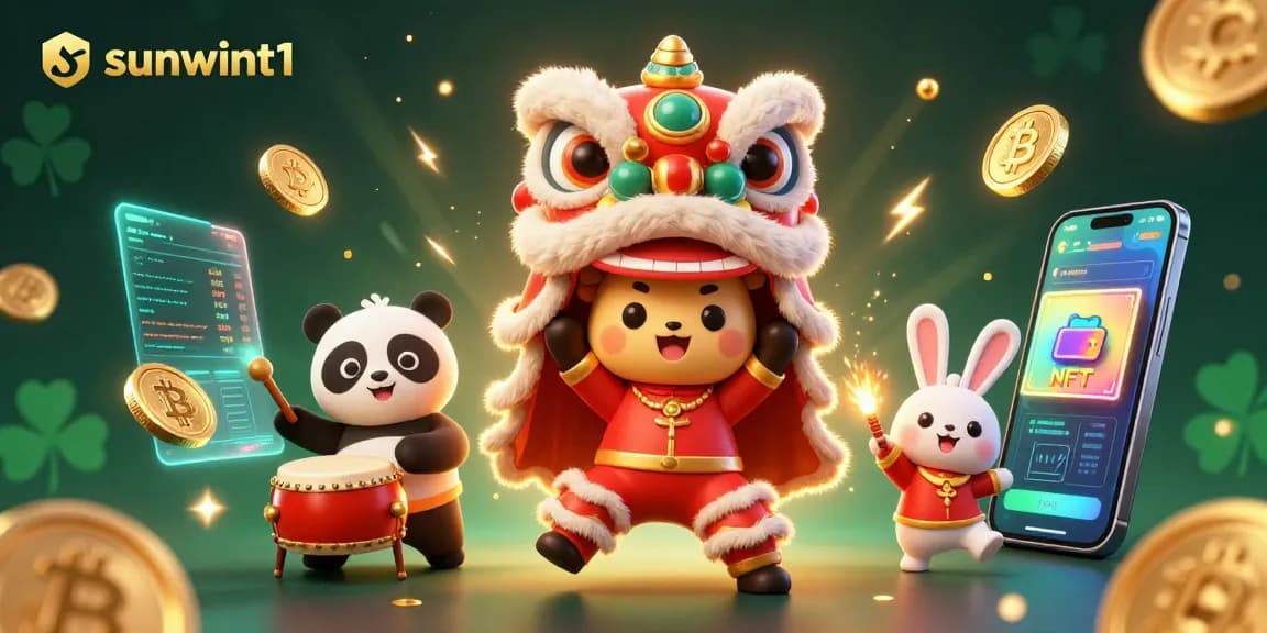 Experience thrilling gameplay at sunwint1 with vibrant 3D casino elements and festive characters.
