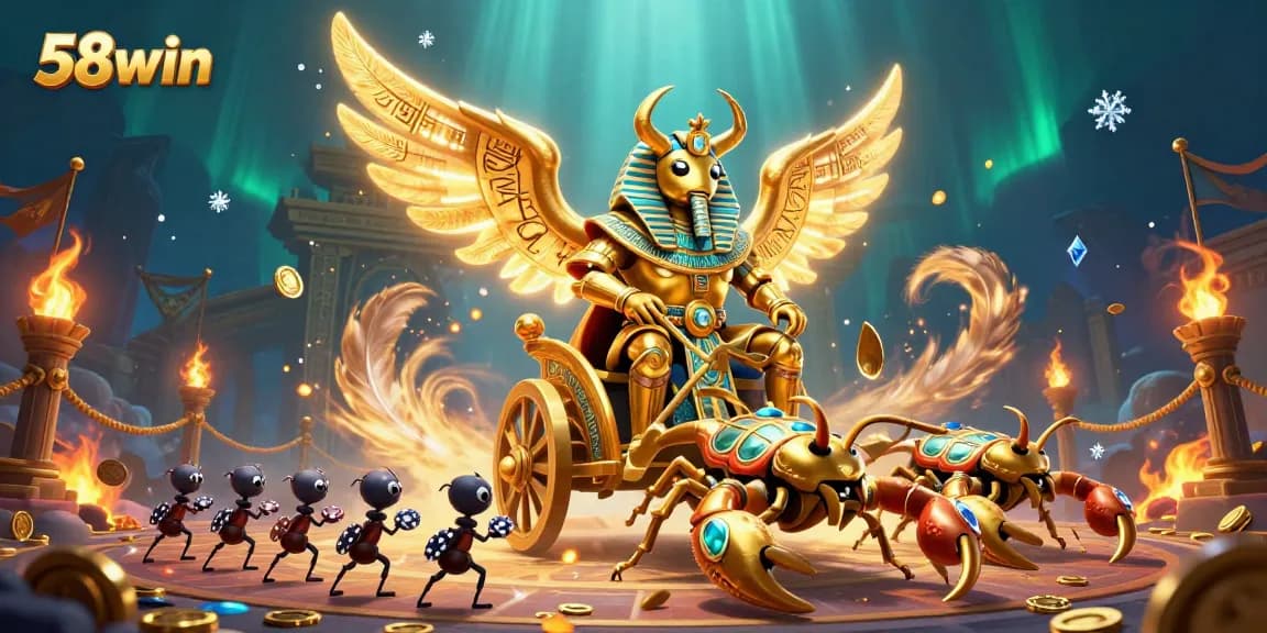 Join 58win in an epic casino adventure, featuring vibrant casino elements and exhilarating game themes.