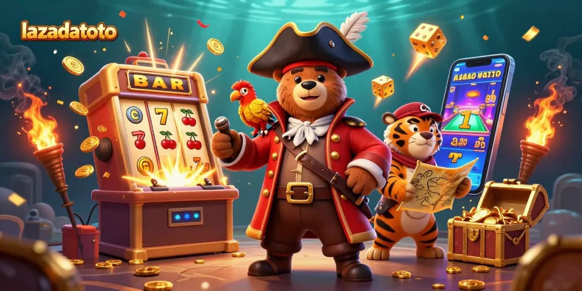 Menangkan jackpot di lazadatoto dengan ilustrasi kasino yang penuh aksi dan keceriaan.