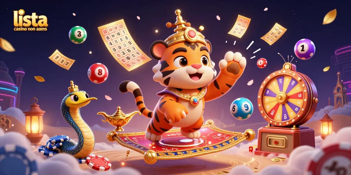 Interagisci con la lista casino non aams che mostra elementi di casinò vibranti e personaggi incantevoli.