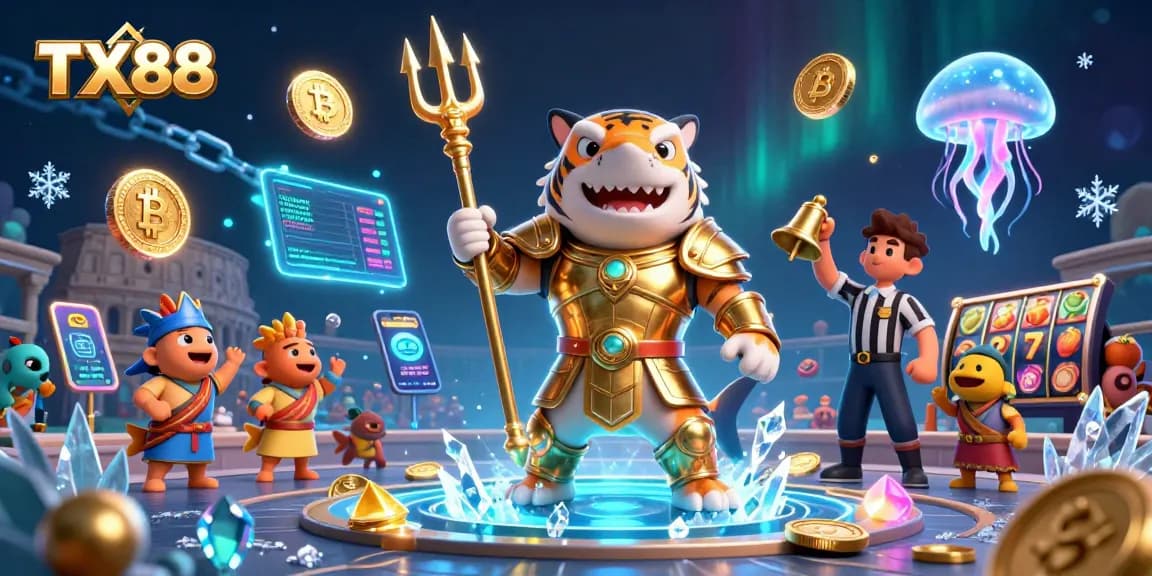 Experience thrilling gaming at TX88 with a lively underwater casino scene filled with fun elements.