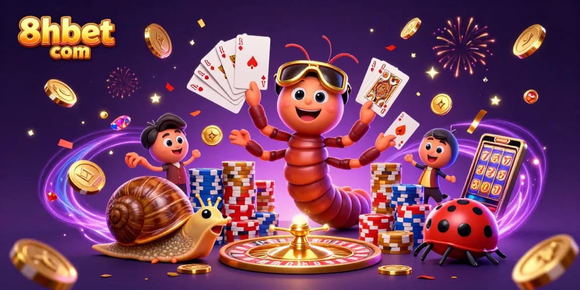 Play exciting games at 8xbet com with vibrant characters and sparkling casino elements.