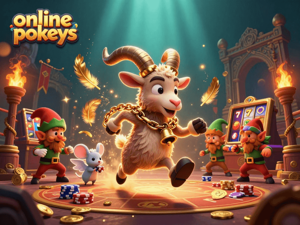 Experience thrilling online pokies with magical characters in an exciting casino scene.