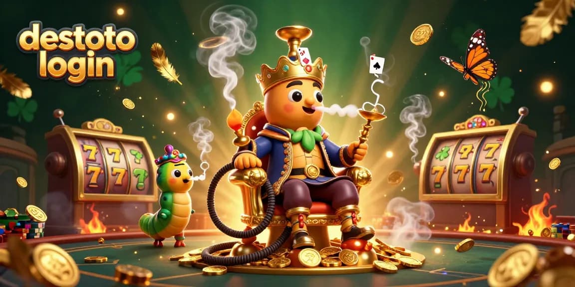 Experience jackpots at DESTOTO login in an enchanting casino scene full of vibrant characters and games.