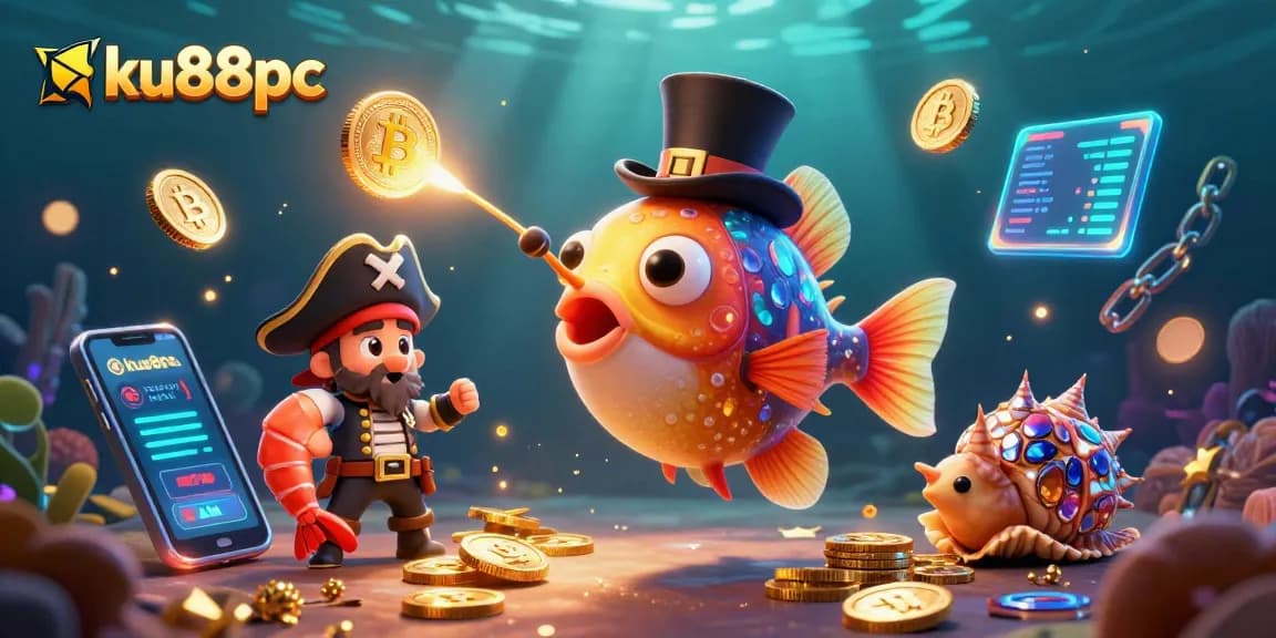 Engage with the ku88pc underwater casino adventure showcasing vibrant characters and crypto elements.