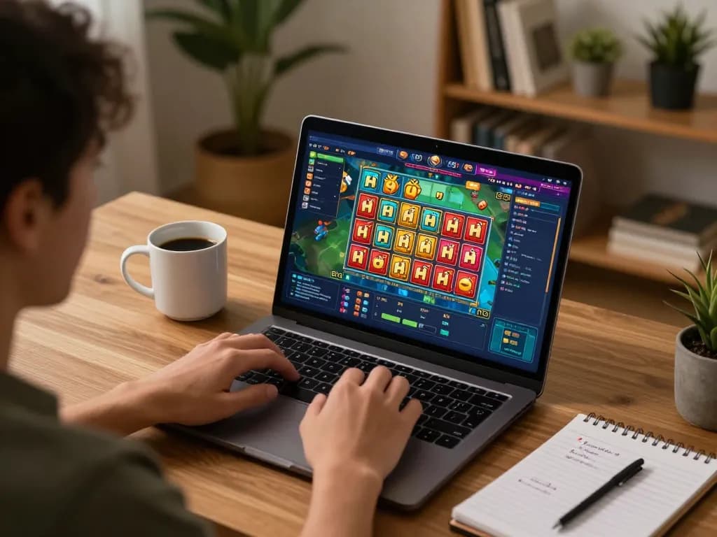 Engaging in game bài nổ hũ at home with strategic notes and cozy setting