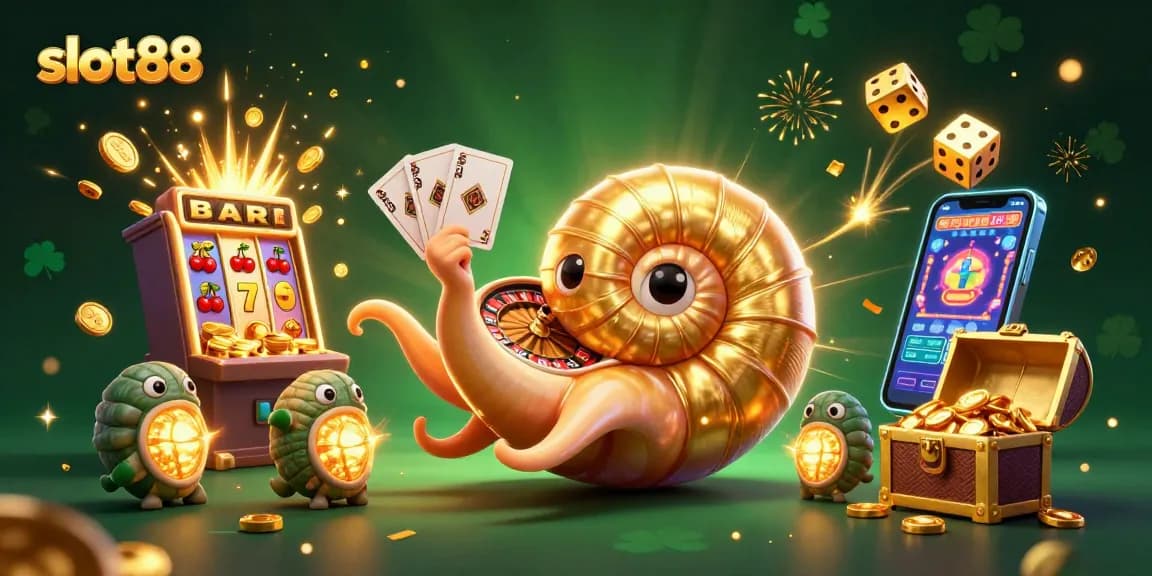 Menangkan jackpot besar di slot88 dengan 3D nautilus dan simbol keberuntungan.