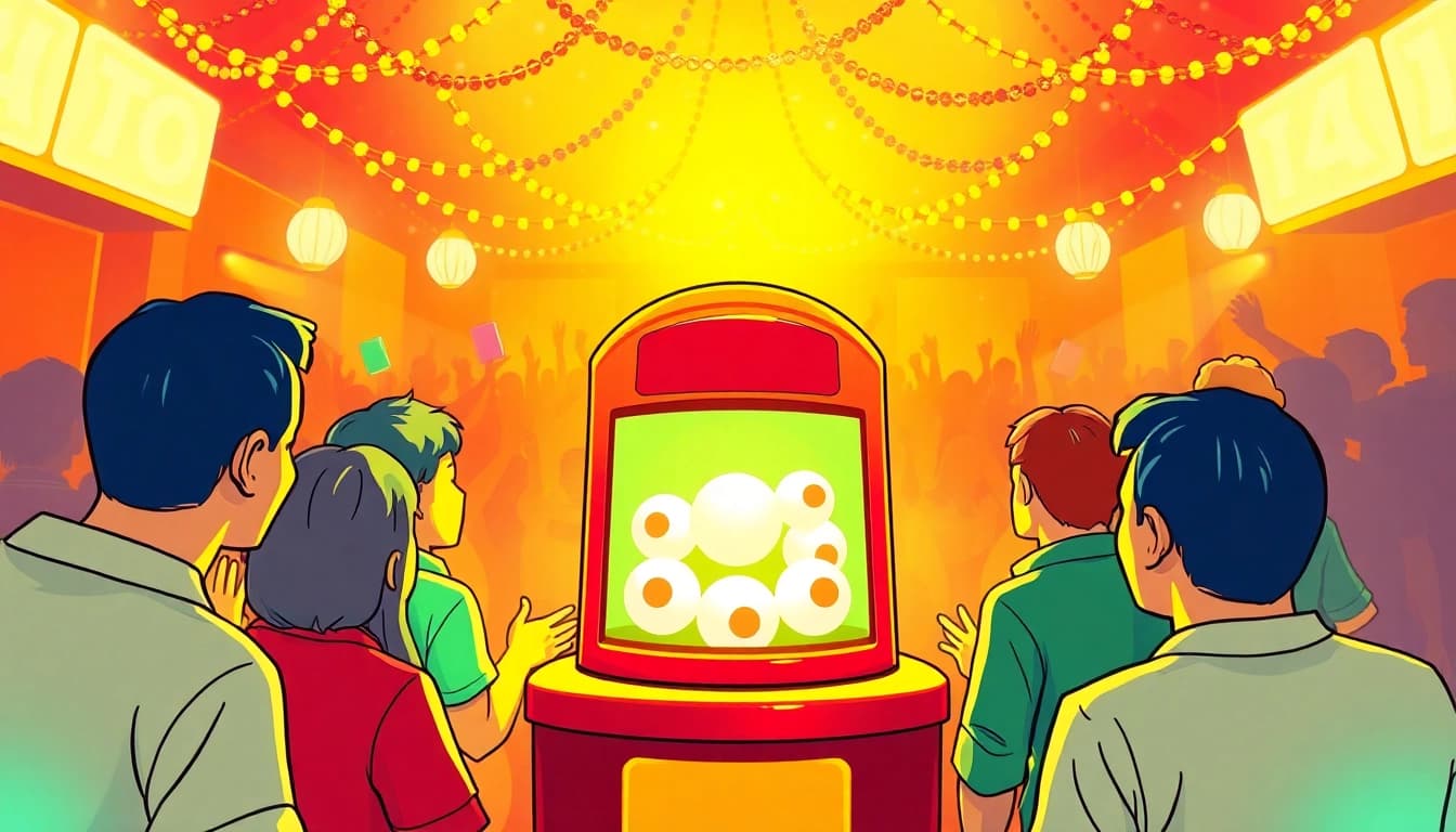Menggambarkan pengalaman bermain toto togel di https://festivalcondo.deals-gta.com dengan suasana yang meriah dan penuh warna.