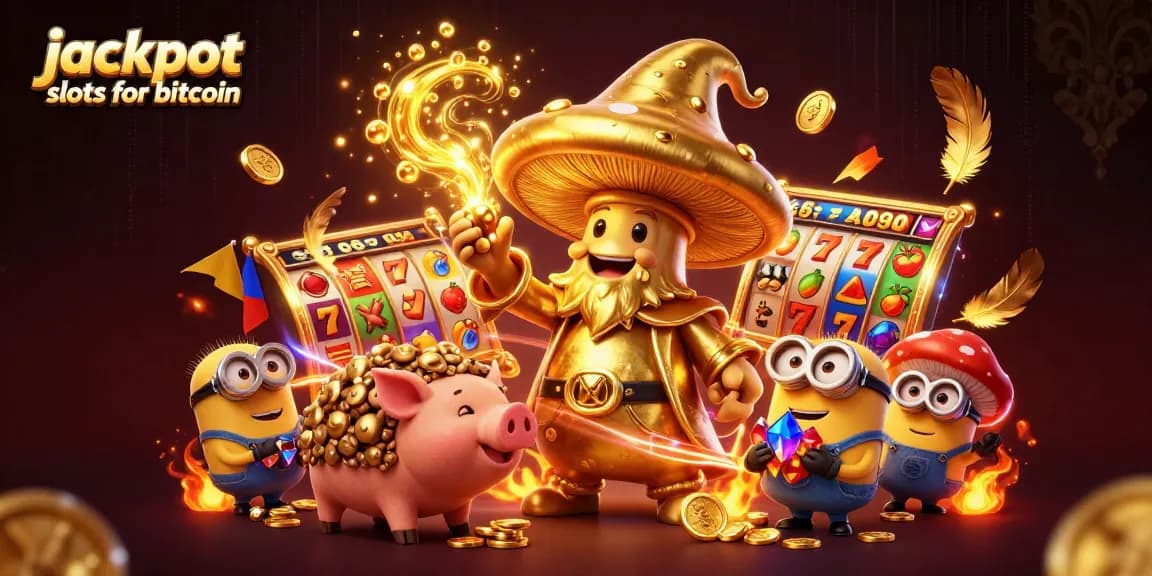 Experience the thrill of jackpot slots for bitcoin with magical characters and rich casino elements.