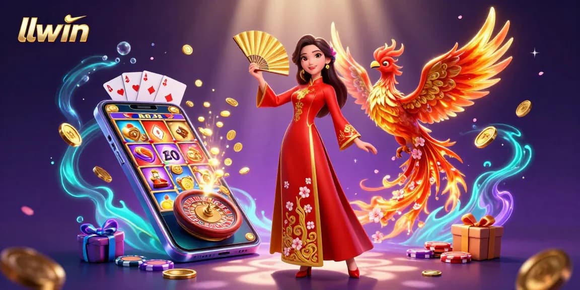 Experience the thrilling llwin casino with a dynamic illustration of games and vibrant visuals.