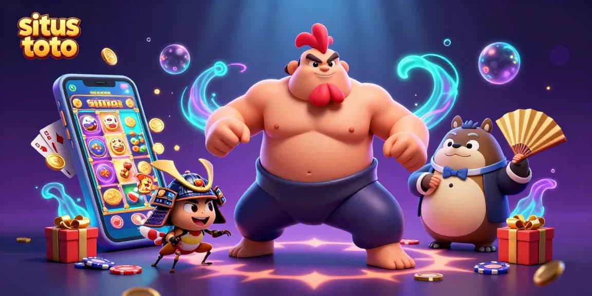 Gambarkan situs toto dengan karakter dalam dunia judi yang menyenangkan dan menarik, tradisional dengan sentuhan modern.