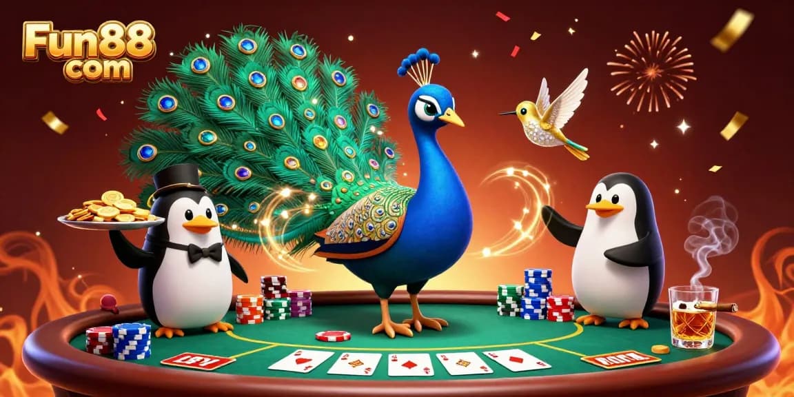 Engage with Fun88 com's vibrant poker scene featuring majestic characters and dynamic elements.