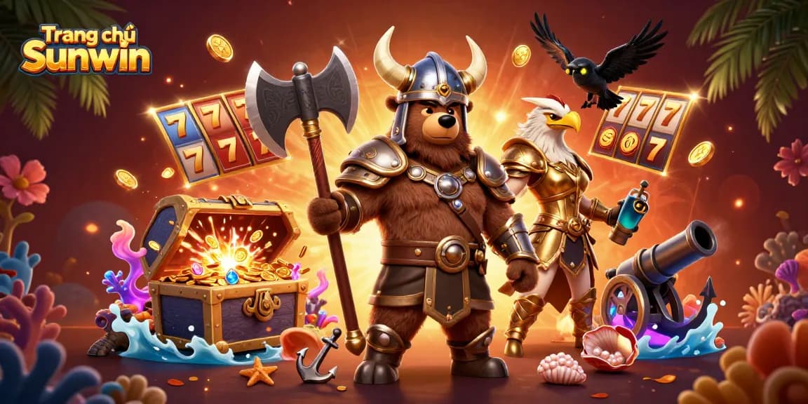 Experience thrilling gameplay at Trang chủ Sunwin with exciting slot machine jackpots and vibrant scenes.