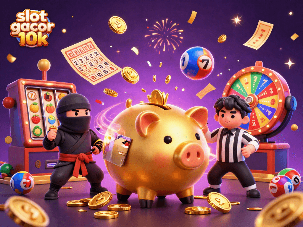Experience the thrill of slot gacor 10k with vibrant casino characters and dynamic game elements.