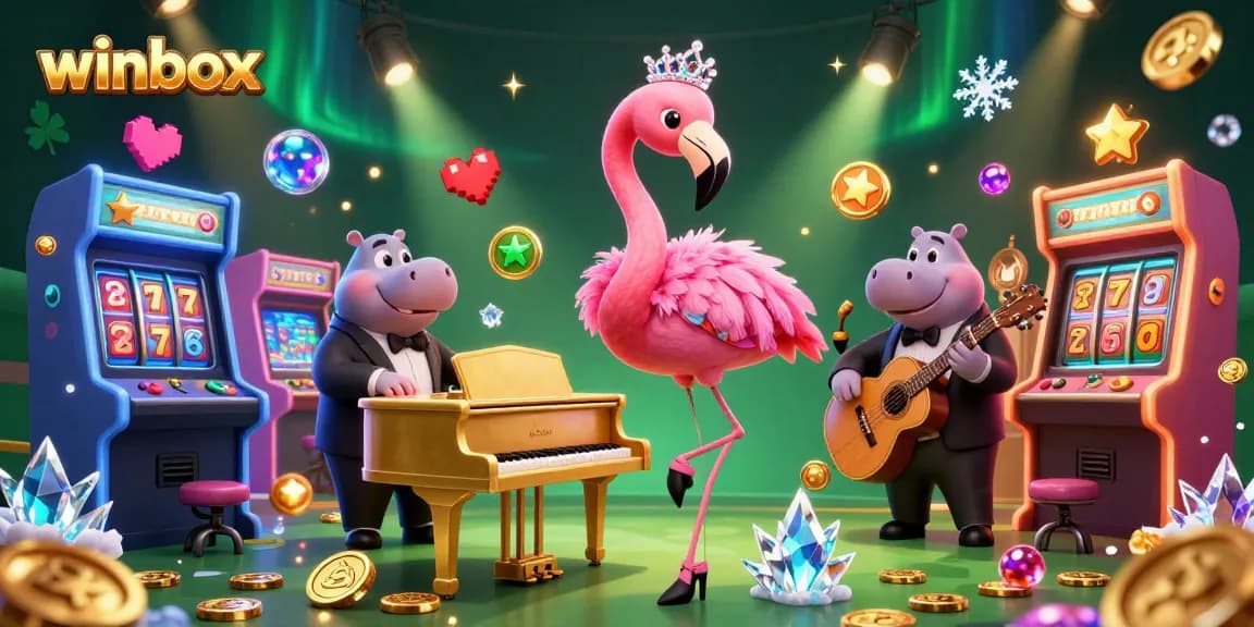 Play slots and win prizes at winbox with vibrant 3D characters and dynamic casino elements.