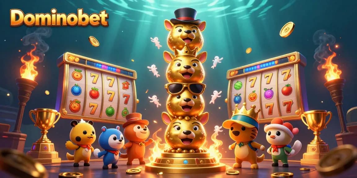Engage with Dominobet's thrilling slot experience featuring vibrant animations and dynamic scenes.