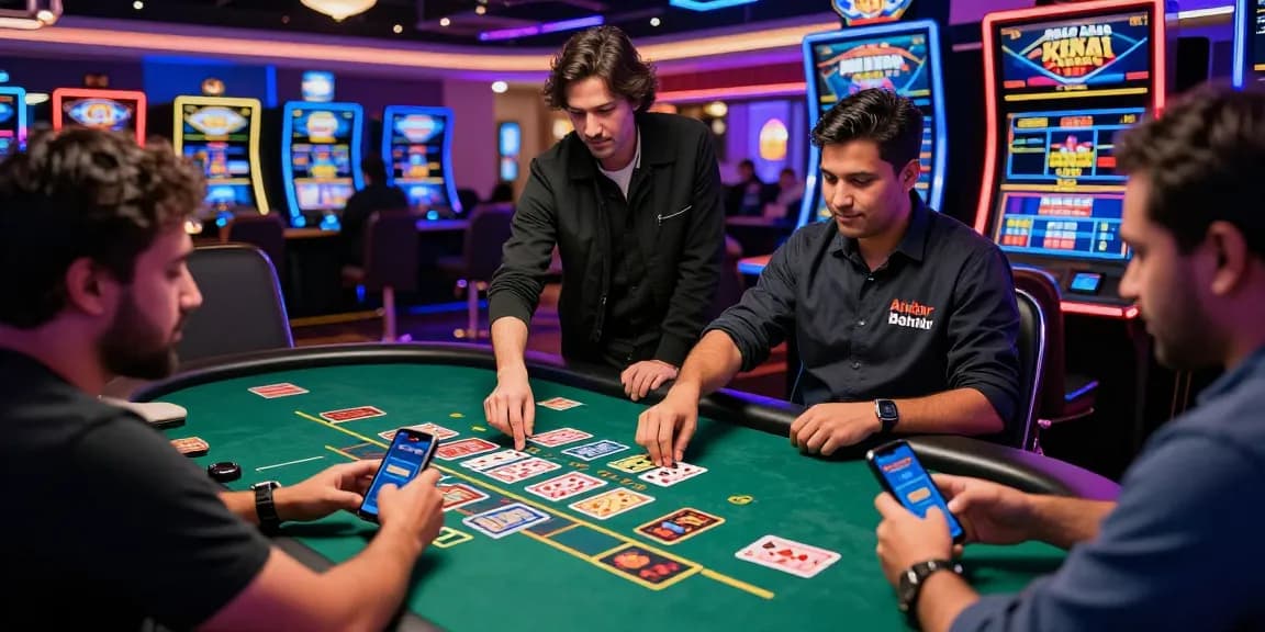 Engaging Andar Bahar King live casino scene with players, real dealers, and instant UPI deposits.