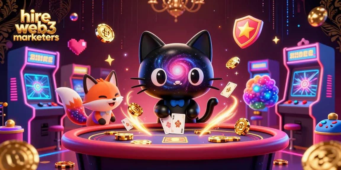 Experience the thrill of gaming while you hire web3 marketers in a cosmic casino setting!