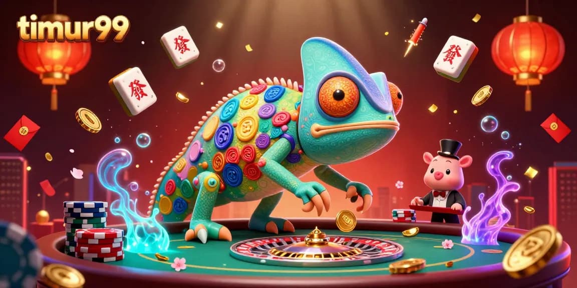 Play exciting games at timur99 casino and discover vibrant 3D visuals filled with golden tokens.
