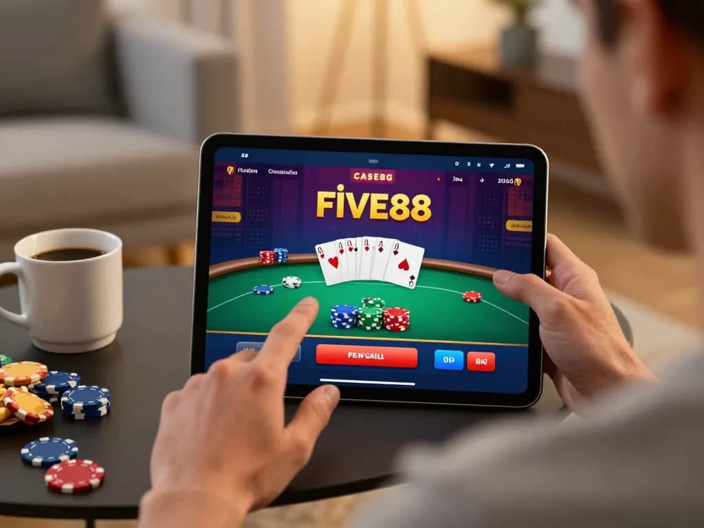 Engaging with the five88g casino app while enjoying comfortable home gaming sessions