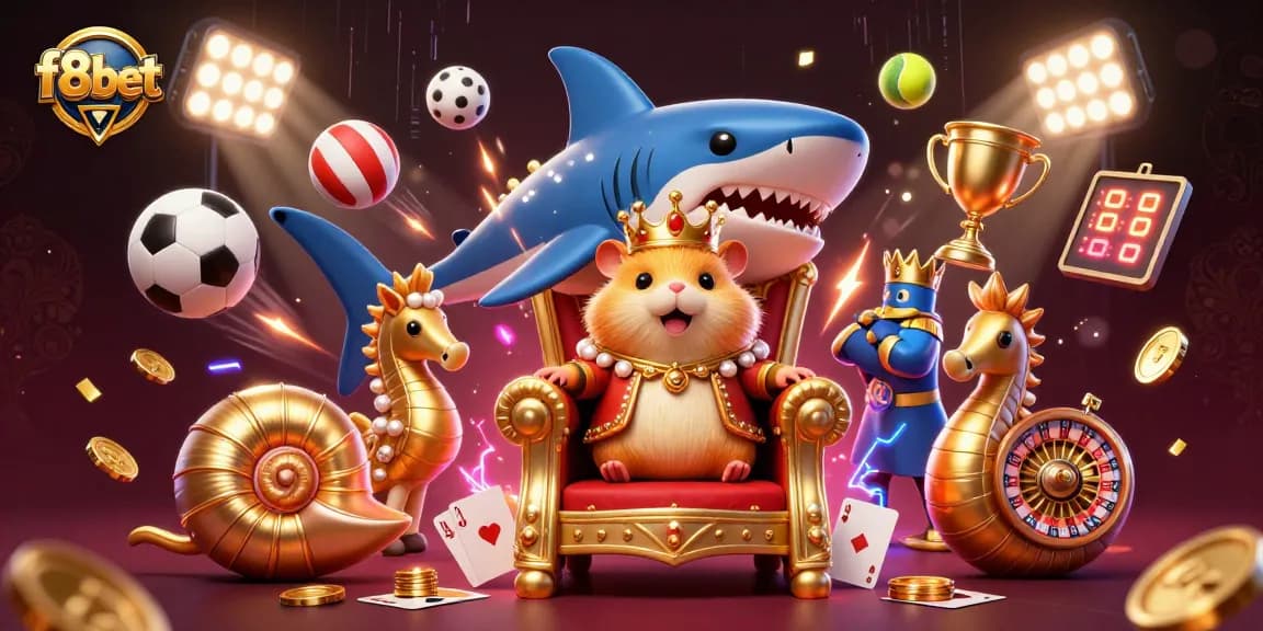 Win big with f8bet in this vivid 3D illustration of a dynamic casino scene loaded with excitement.