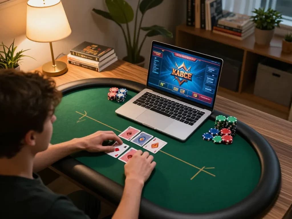 Engaging in strategic gameplay on vin88 while enjoying a cozy home office setup
