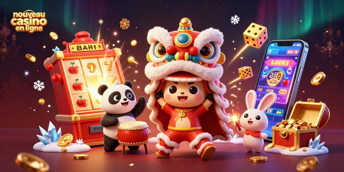 Profitez d'un nouveau casino en ligne dynamique avec des jeux de machines à sous et des personnages festifs.
