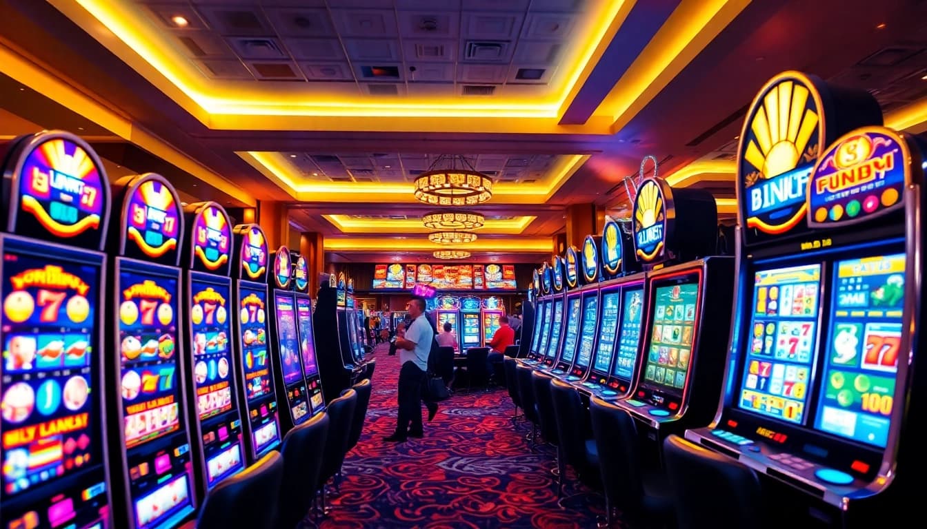 Experience the thrill of Online slots Uk with vibrant slot machines and lively casino atmosphere.
