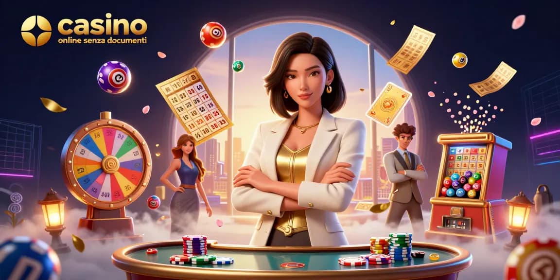 Partecipa a attività emozionanti presso casinò online senza documenti con elementi colorati e vivaci tutto intorno.