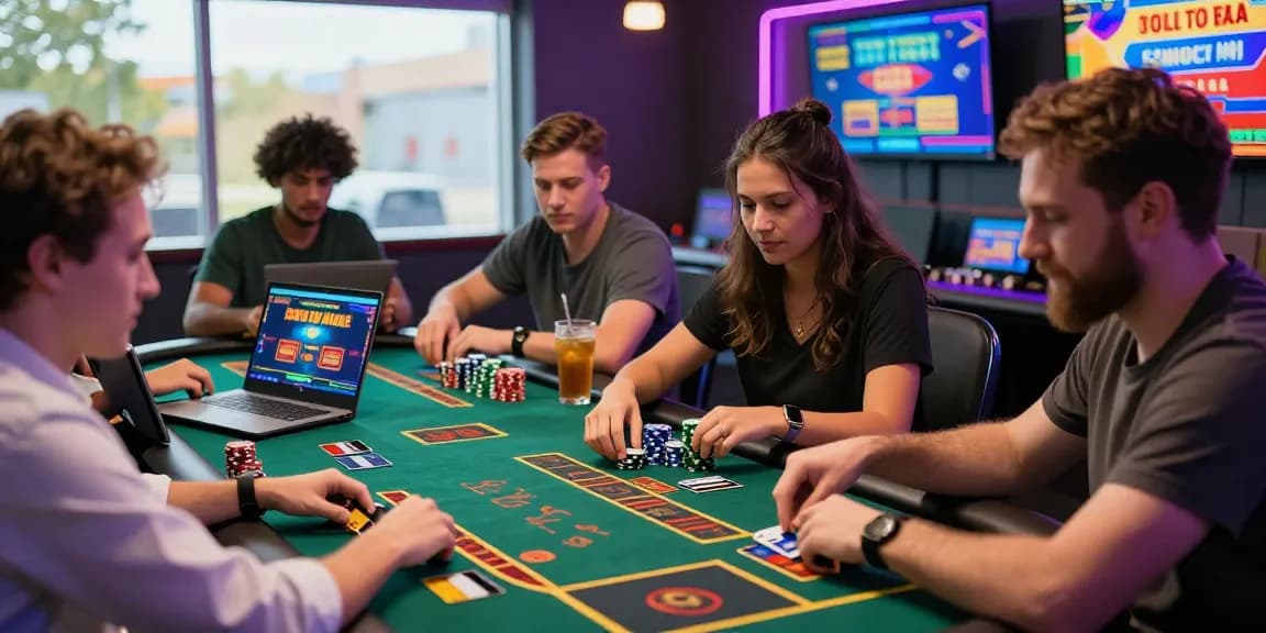 Players enjoying games at casinos that accept credit cards with vibrant atmosphere and engaging promotions.