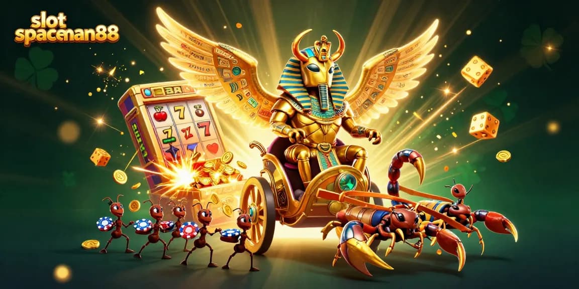 Spin to win with slot spaceman88: A vibrant casino scene featuring coins and slot symbols.