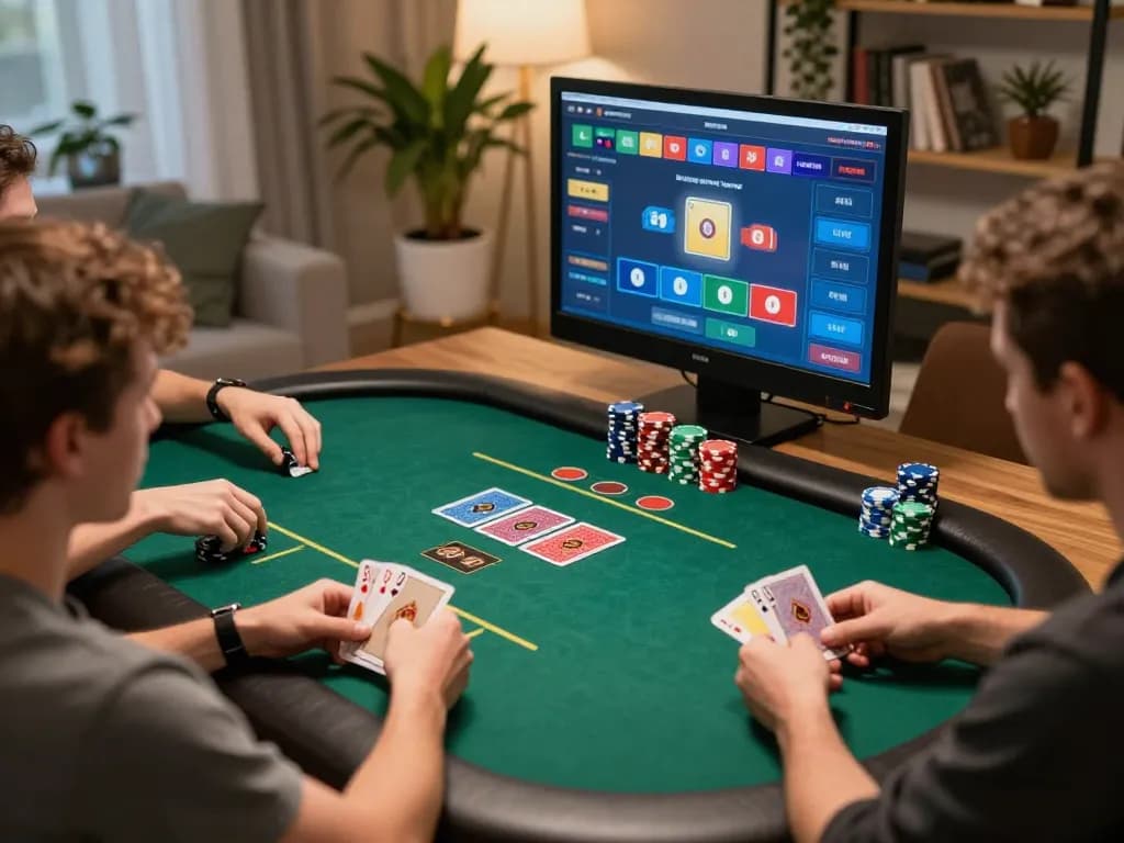 BetBet players enjoying an intense online poker game with competitive gameplay and chips.