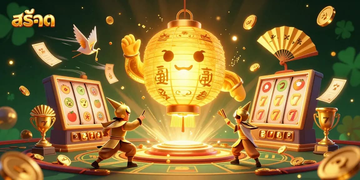 Engage with สล็อต experiences at the lively casino filled with golden lantern spirits and vibrant slot elements.