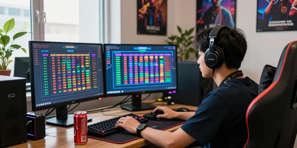 Live gaming scene with player focused on toto macau results, showcasing excitement and advanced betting technology.
