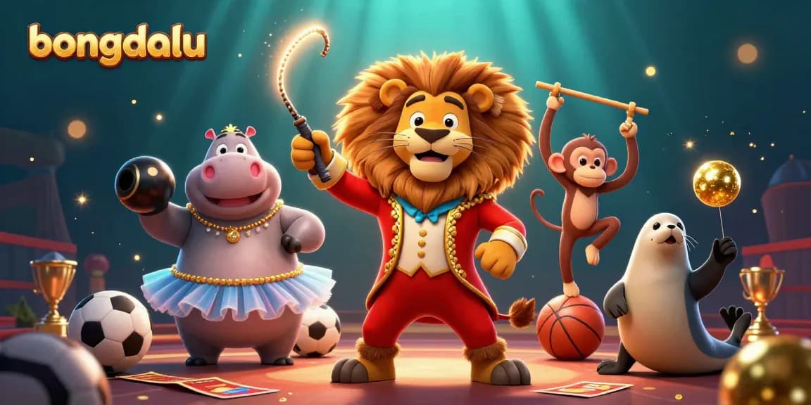 Engage with bongdalu's vibrant casino atmosphere showcasing sports-themed action in a lively illustration.