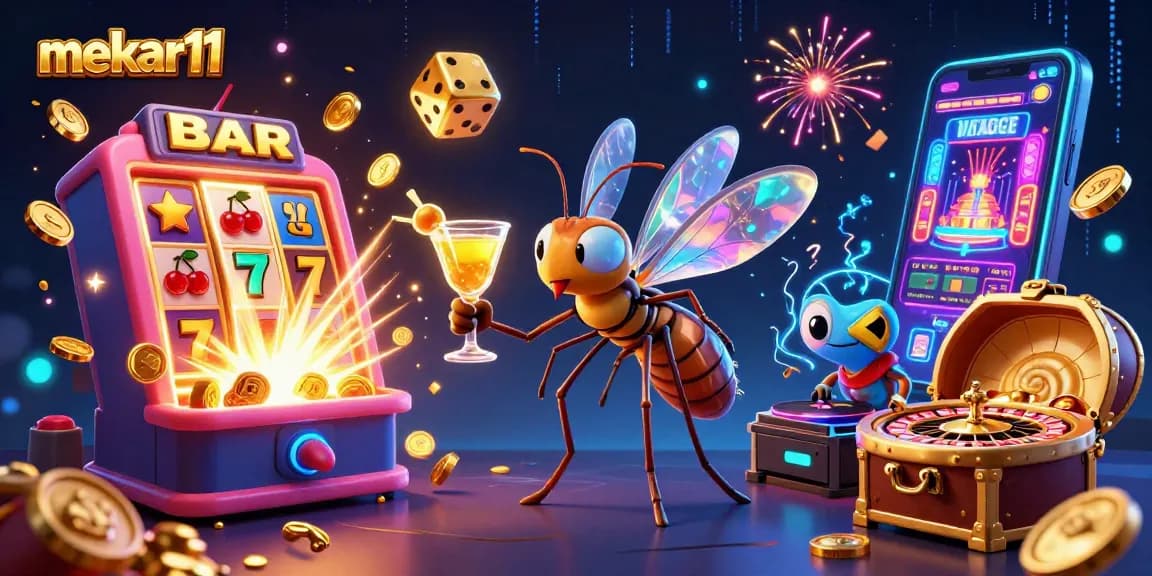 Experience thrilling wins with mekar11's vibrant casino scene featuring rich elements and dynamic characters.
