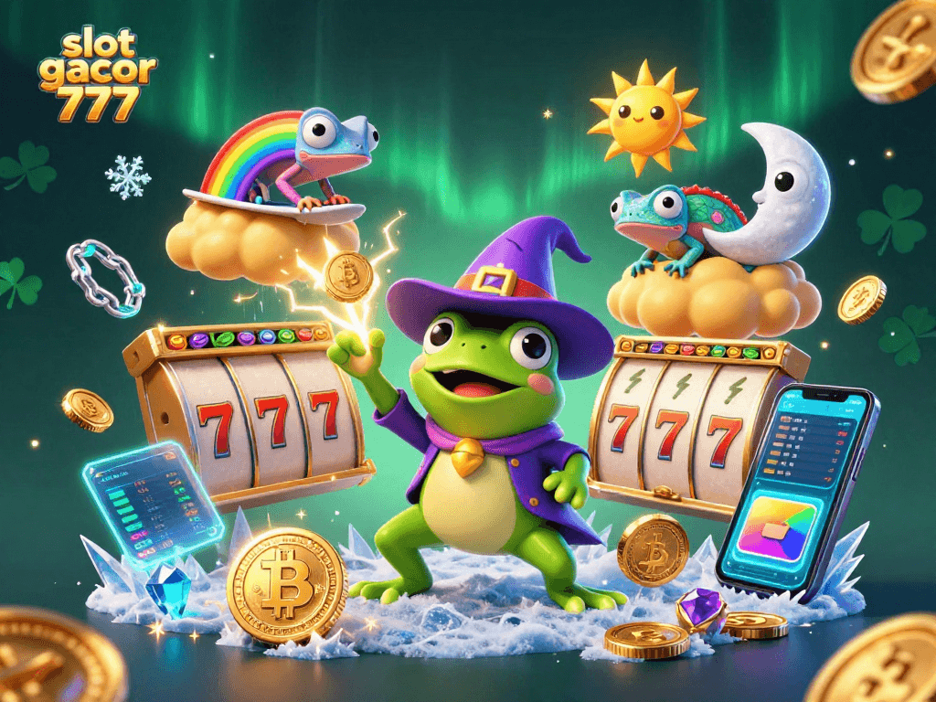 Experience the thrill of slot gacor 777 with golden coins and vibrant characters amidst stunning 3D effects.