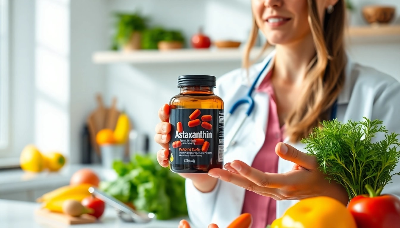 Learn should astaxanthin be taken with food using expert dietician guidance in a vibrant kitchen.