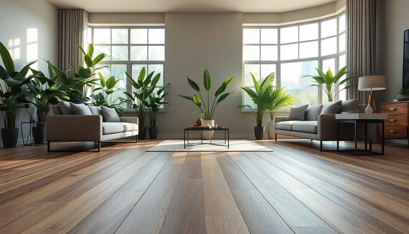 Luxury vinyl plank flooring enhancing a modern living room with natural light.