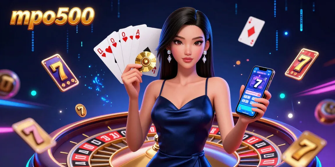 Win with mpo500 in an immersive casino experience featuring slots, roulette, and vibrant energy.